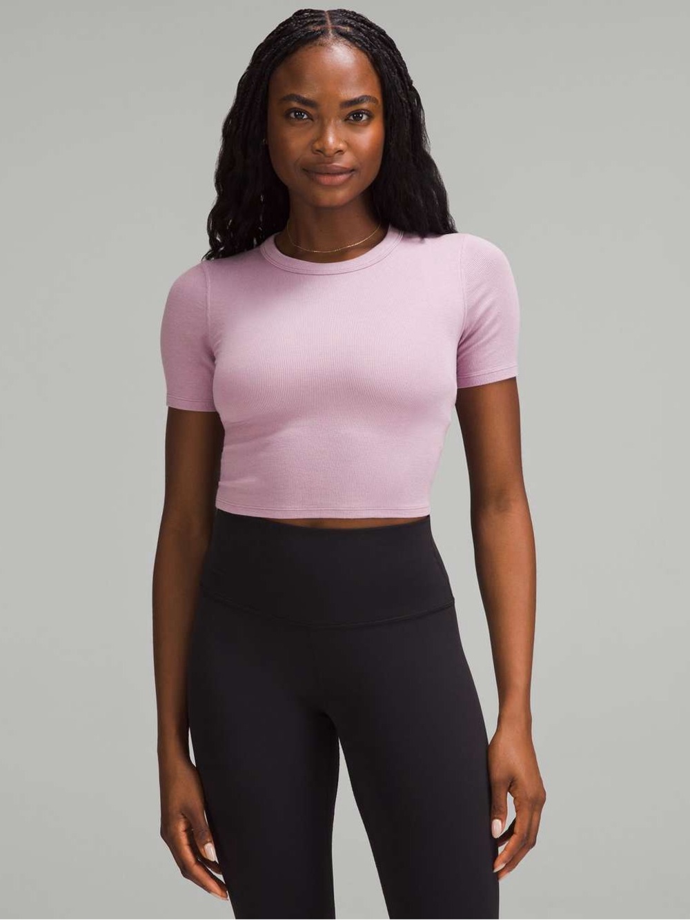 lululemon Hold Tight Cropped Crew Tee - Dusty Rose